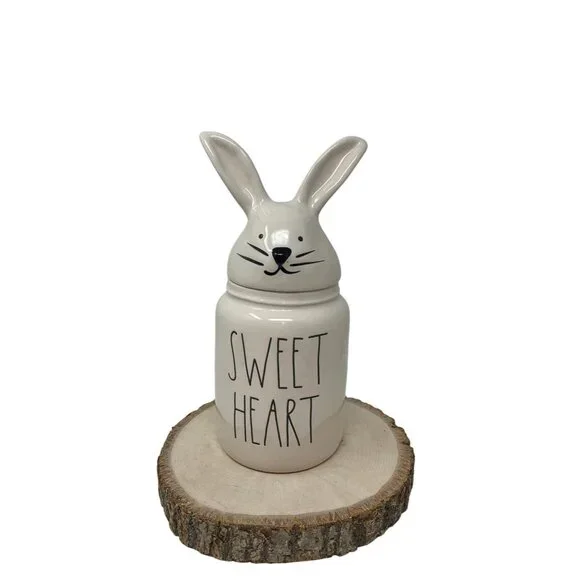 Rae Dunn SWEET HEART Bunny Canister Easter Bunny Spring Easter Baby Small Jar - Picture 10 of 11